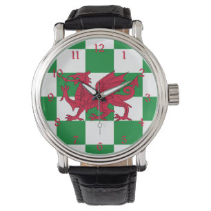 Mystieke Rode Keltische Drakenvlag van Wales Horloge