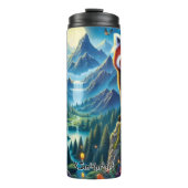 Mystieke rode panda in de bergen thermosbeker (Voorkant)