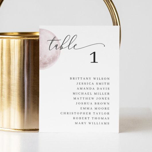 Mystieke Roze Maan Zitting Grafiek. Elegante bruil Kaart