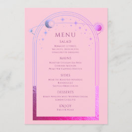 Mystieke Roze Paarse Zon Maan Sterren Huwelijk Menu