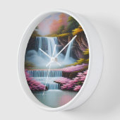 Mystieke Roze Waterval Wandklok (Hoek)