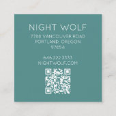 Mystieke Rozen Wijnstokken Magische Boho QR-code Vierkante Visitekaartje (Achterkant)