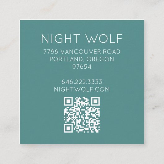 Mystieke Rozen Wijnstokken Magische Boho QR-code Vierkante Visitekaartje (Achterkant)