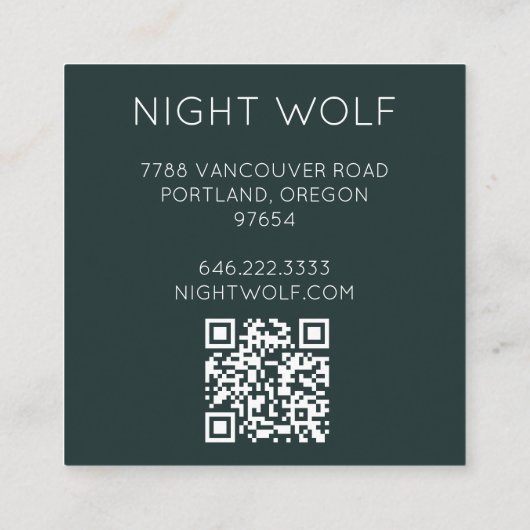 Mystieke Rozen Wijnstokken Magische Boho QR-code Vierkante Visitekaartje (Achterkant)