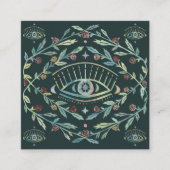 Mystieke Rozen Wijnstokken Magische Boho QR-code Vierkante Visitekaartje (Voorkant)