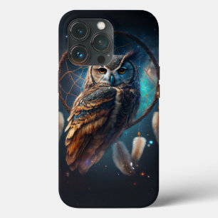 Mystieke ruimte-uil met dromenvangerkunst Case-Mate iPhone case