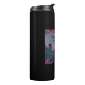 Mystieke Sakura Black Cat Witch Pet voor Halloween Thermosbeker (Gedraaid links)