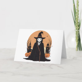 Mystieke Salem Zwarte Kat met Pompoenen