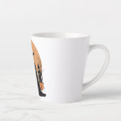 Mystieke Salem Zwarte Kat met Pompoenen Latte Mok (Rechts)