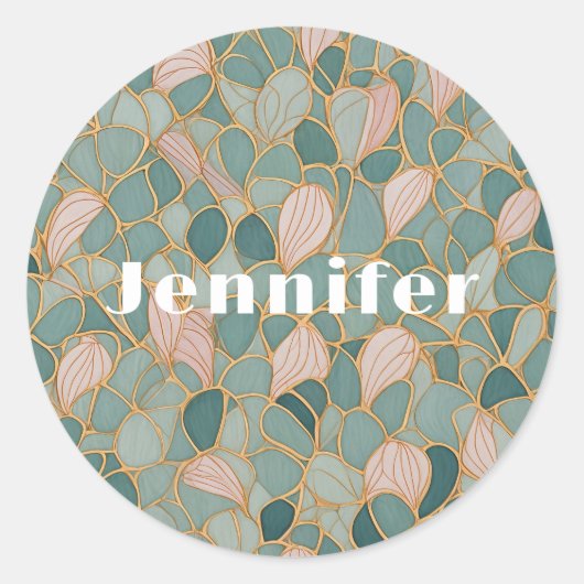 Mystieke Schalen: Pastel Fantasy Ronde Sticker (Voorkant)