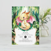 Mystieke Schattigee Draak Verjaardag Kaart (Staand voorkant)