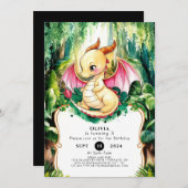 Mystieke Schattigee Draak Verjaardag Kaart (Voorkant / Achterkant)