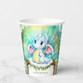 Mystieke Schattigee Draak Verjaardag Papieren Bekers (Voorkant)