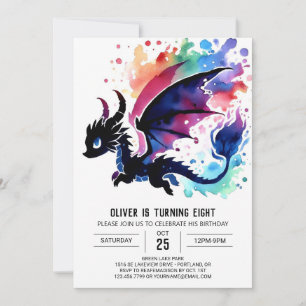 Mystieke Schattigee Dragon Birthday Custom Kaart