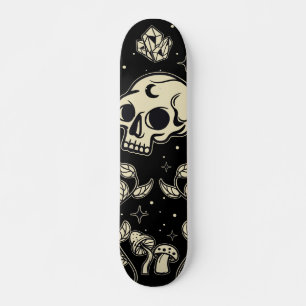 Mystieke schedel en paddenstoel persoonlijk skateboard