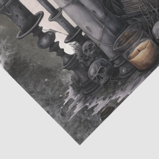 Mystieke schedel tissuepapier (Detail)