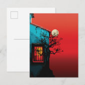Mystieke schemering raam scène briefkaart (Voorkant / Achterkant)