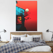 Mystieke schemering raam scène canvas afdruk (Insitu (Slaapkamer))