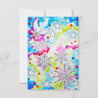 Mystieke schemering Sneeuwvlok Yule Kunst Kaart
