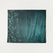 Mystieke schemering sterren | Diep teal foto achte Wandkleed (Voorkant (horizontaal))