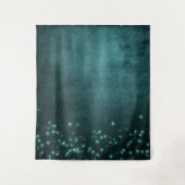 Mystieke schemering sterren | Diep teal foto achte Wandkleed (Voorkant)