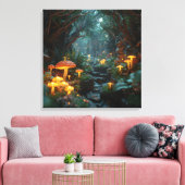 Mystieke schimmels Poster - Fairy Tale Forest Deco Canvas Afdruk (Insitu (Woonkamer))