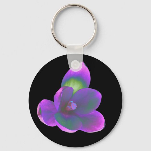 Mystieke schoonheid Crocus Bloem Sleutelhanger (Voorkant)
