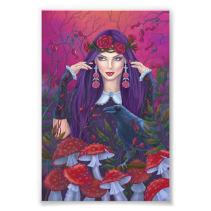 Mystieke schoonheid fantasie kunst foto afdruk