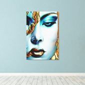 Mystieke Schoonheid Gouden Godin Ai Kunst Canvas Afdruk (Insitu (Houten vloer))