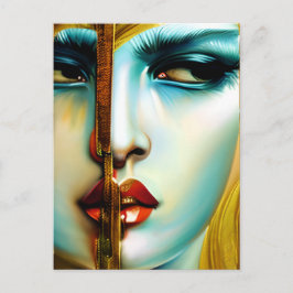 Mystieke Schoonheid Gouden Godin Briefkaart