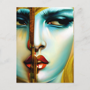 Mystieke Schoonheid Gouden Godin   Briefkaart