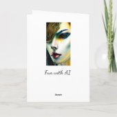 Mystieke Schoonheid Gouden Vampiergodin   Feestdagen Kaart (Achterkant)