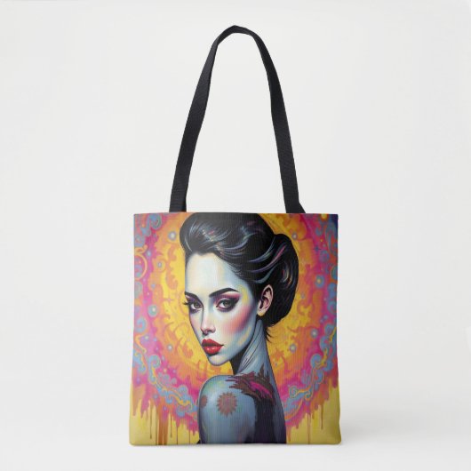 Mystieke schoonheid in kosmische gloed tote bag (Voorkant)