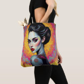 Mystieke schoonheid in kosmische gloed tote bag (Dichtbij)