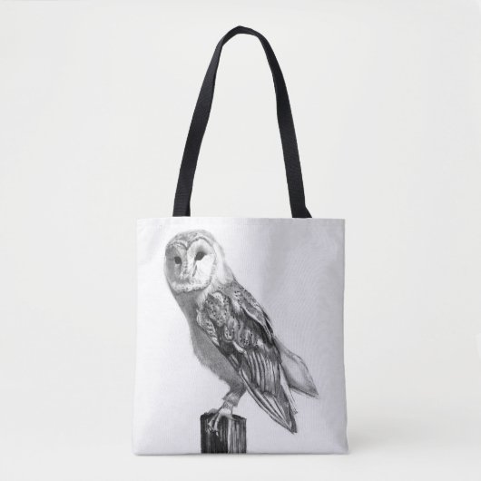Mystieke schuur uil potlood tekening" tote bag (Voorkant)
