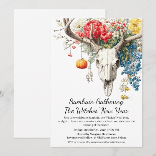 Mystieke seizoenen | Samhain Heksennieuwjaar Kaart (Voorkant / Achterkant)