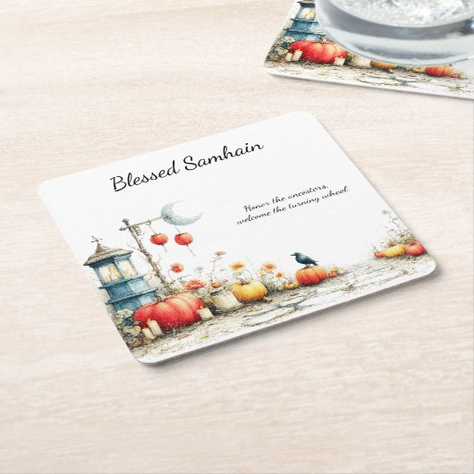 Mystieke seizoenen | Samhain Witchy Design Kartonnen Onderzetters (Schuin)