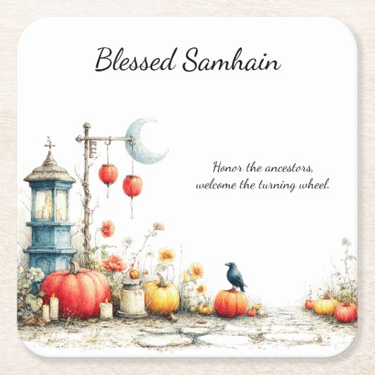 Mystieke seizoenen | Samhain Witchy Design Kartonnen Onderzetters (Voorkant)