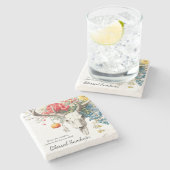 Mystieke seizoenen | Samhain Witchy Design Stenen Onderzetter (Zijkant)