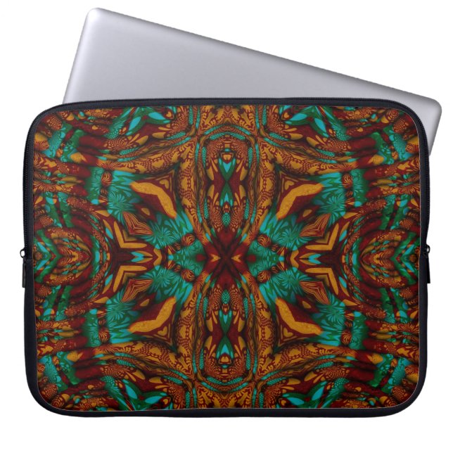 Mystieke Shaman Aarde Energie Geometrische Kunst Laptop Sleeve (Voorkant)