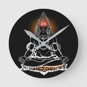 Mystieke Shiva Meditatie: Goddelijke lijnkunst Ronde Klok