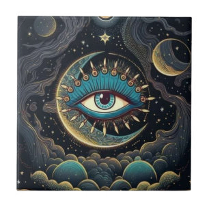 Mystieke Single Eye in de Galaxy Keramische Tegels Tegeltje