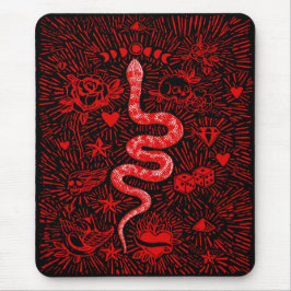 Mystieke Slang Red Mousepad Muismat