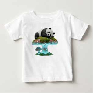 Mystieke slapende panda op gloeiende paddenstoel