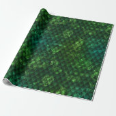 Mystieke Smaragd Fantasie Groen Draak Schub Patroo Cadeaupapier (Uitgerold)
