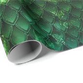 Mystieke Smaragd Fantasie Groen Draak Schub Patroo Cadeaupapier (Rol Hoek)
