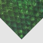 Mystieke Smaragd Fantasie Groen Draak Schubpatroon Tissuepapier (Detail)