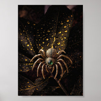 Mystieke Smaragd Spin - Antieke Gouden Kunst Poster