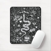 Mystieke Snake Maan Wit Mousepad Muismat (Met muis)