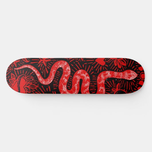 Mystieke Snake Red Skateboard (Horizontaal)